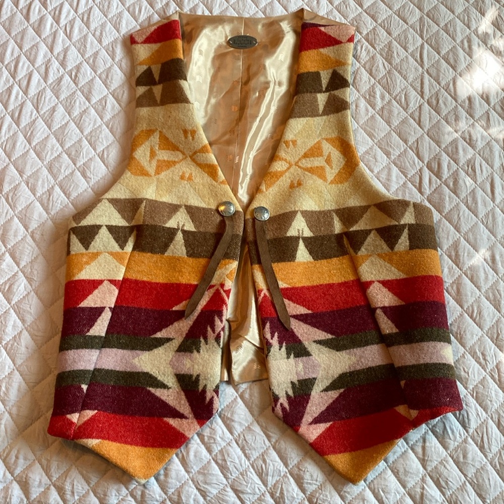 Western boho vest handmade Pendleton inspired